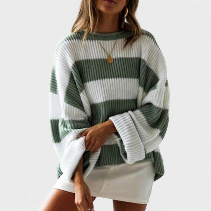 Chloe – Belted Sweater with Round Neck