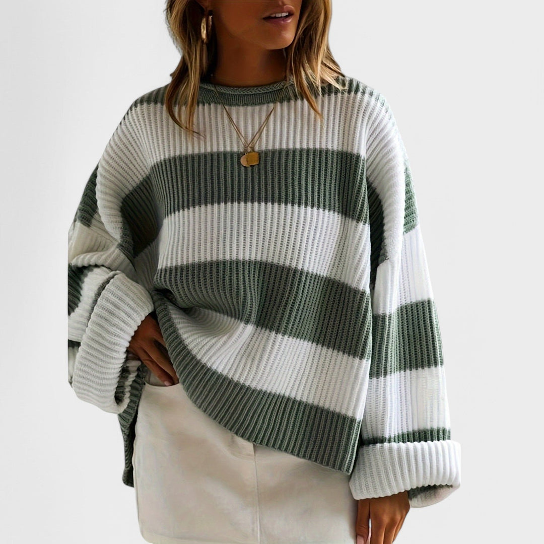 Chloe – Belted Sweater with Round Neck