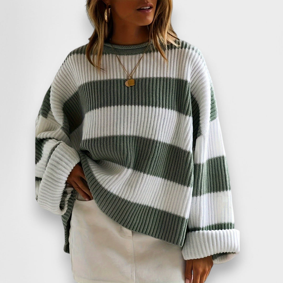 Chloe – Belted Sweater with Round Neck