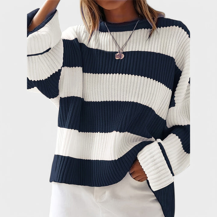 Chloe – Belted Sweater with Round Neck