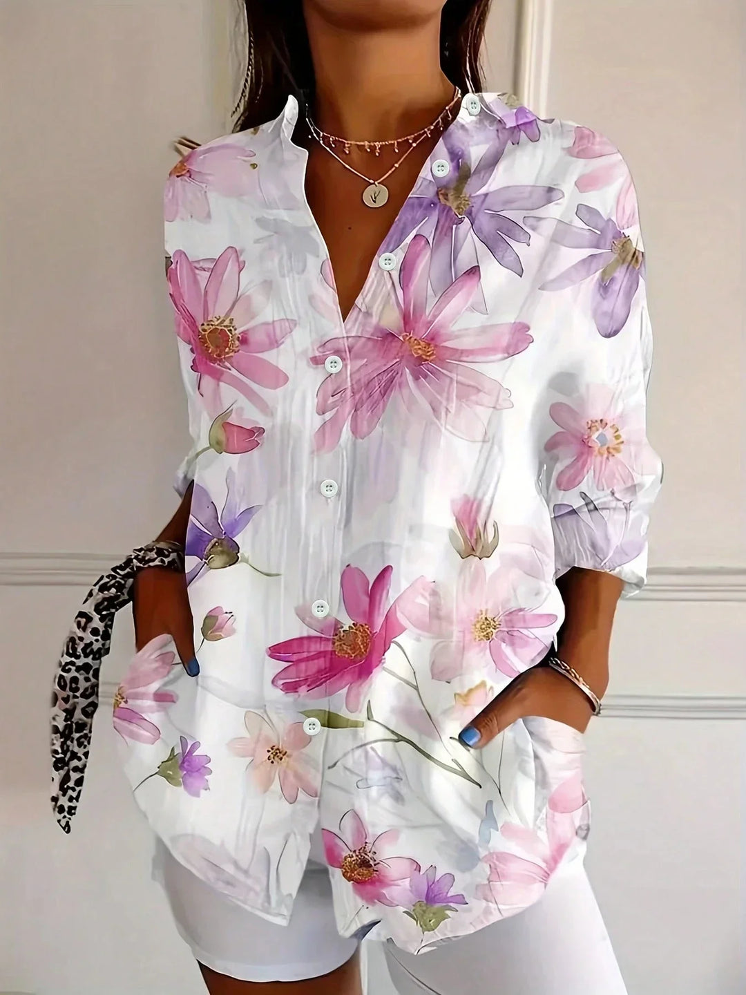 Annika | Colourful Blouse with Playful Print