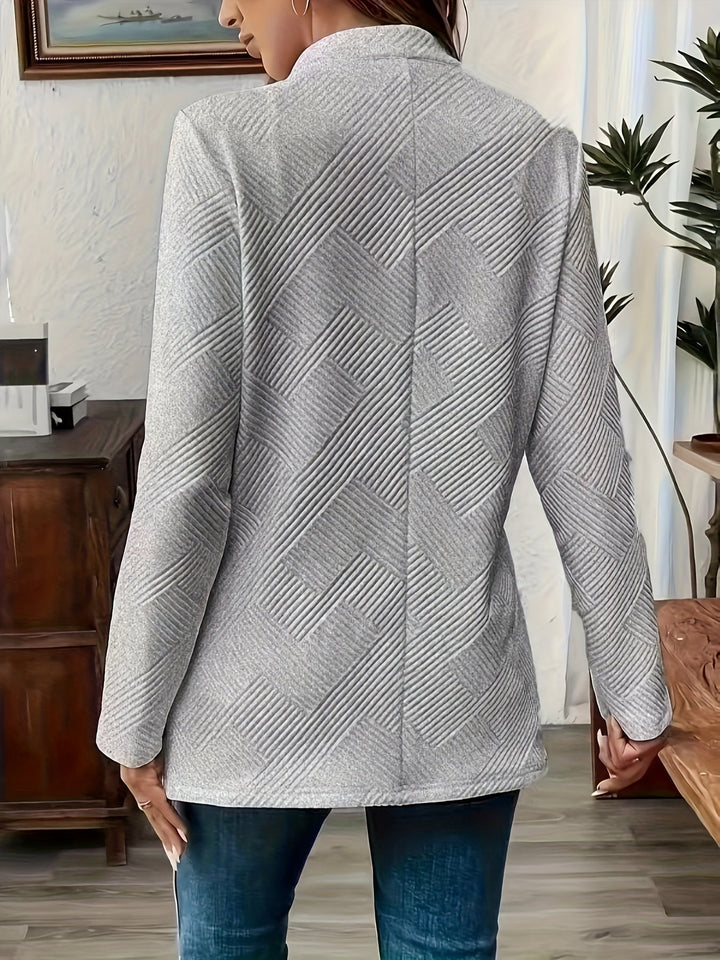 Sylaris | Women's Casual Long Cardigan Coat - Button Closure, Knitted Texture, Stylish Layering Piece